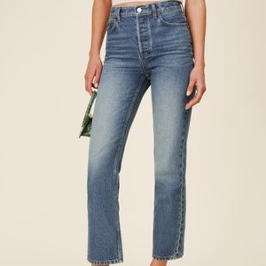 REFORMATION MID RISE STRAIGHT JEANS